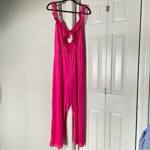 Vintage nylon lace trim jumpsuit size 22/24